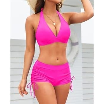 Biquini top bojo removivel e Shortinho Sunquíni – Regulagem Lateral Larga | Moda Praia