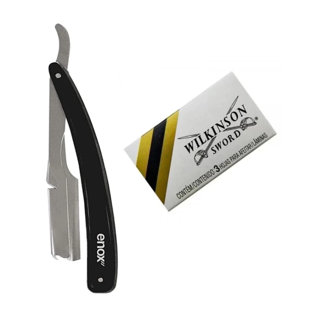 Kit Navalhete Enox Belliz + Box c/ 3 Laminas Wilkinson Sword