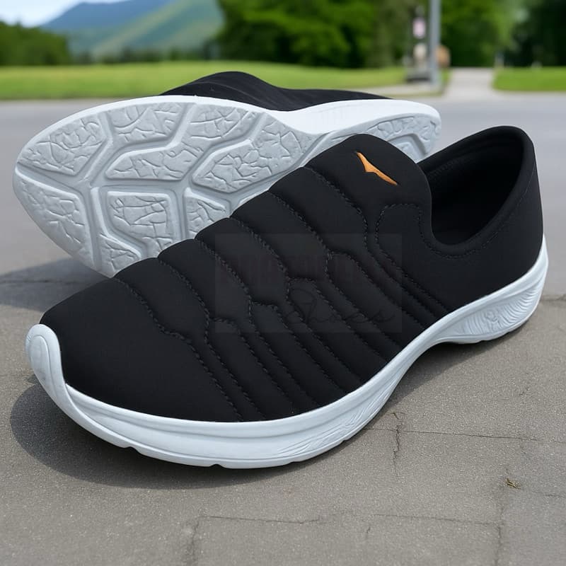 Tênis feminino calce fácil academia caminhada super confortável e estiloso tenis feninino cores azul marinho - preto