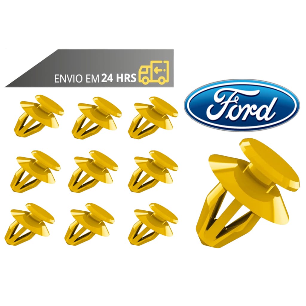 Kit Grampo Presilha Forro da Porta Ford Fiesta Ka Ecosport  Courier
