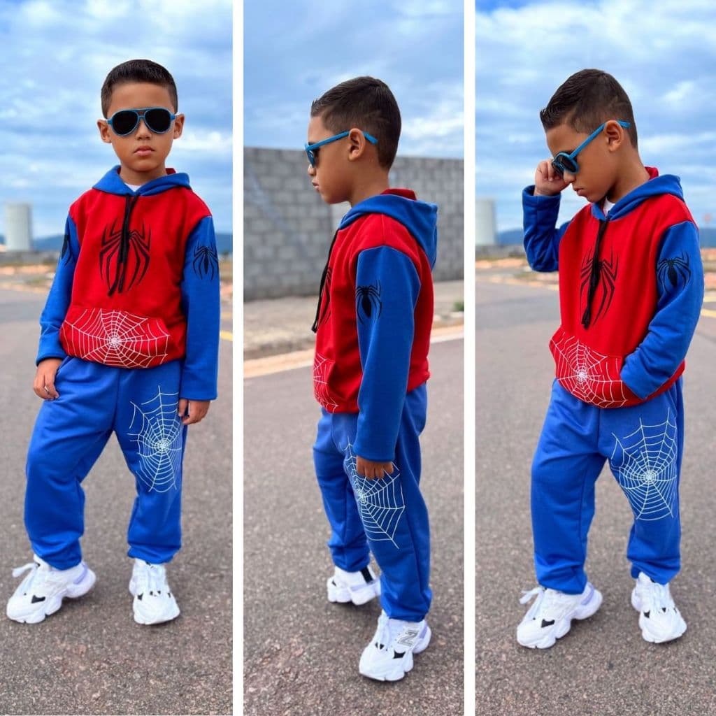 Conjunto Infantil Moletom Flanelado Homem - aranha