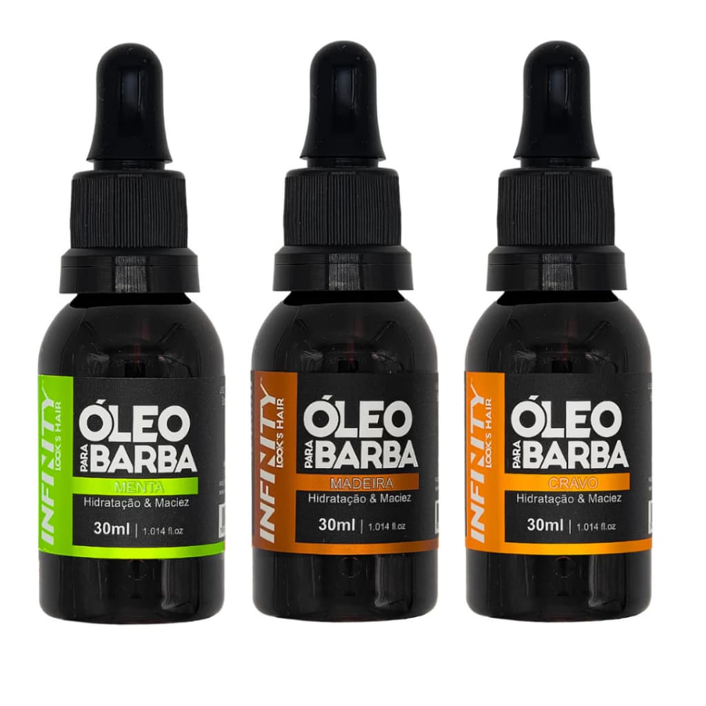 Óleo para Barba INFINITY LOOKS HAIR | Madeira, Cravo e Menta | Hidratação e Perfume Sofisticado