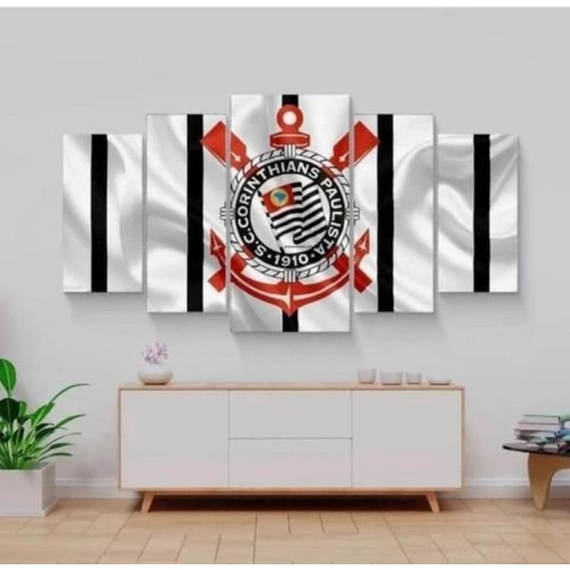 Quadro decorativo mosaico Corinthians futebol clube quadros decorativos timão para sua casa sala quarto quadro em mdf