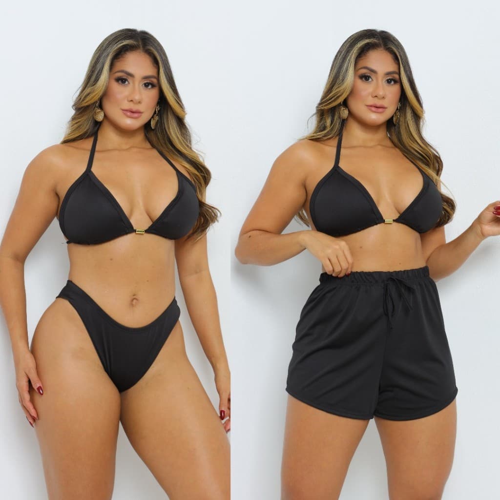 Biquini Feminino Trikini 3 Peças Moda Praia