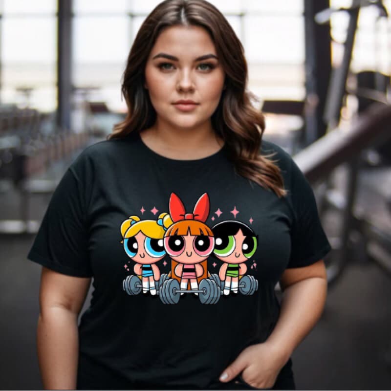 GYM FITNESS Camiseta camisa treino academia as meninas super poderosas blusa unissex Premium blogueira