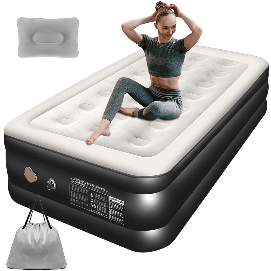 Colchão Inflável Solteiro Elétrico com Travesseiro Inflável Bivolt 191x100x41cm