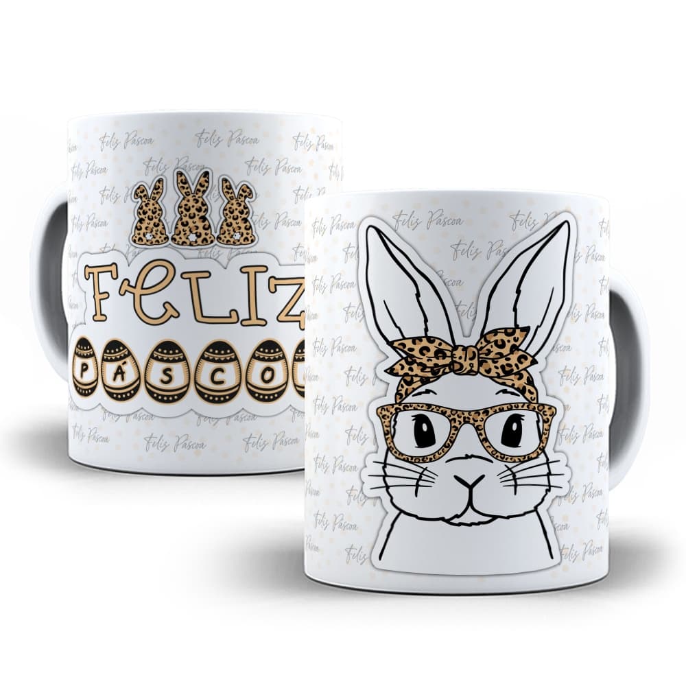 Caneca Feliz Páscoa Coelho 325ml