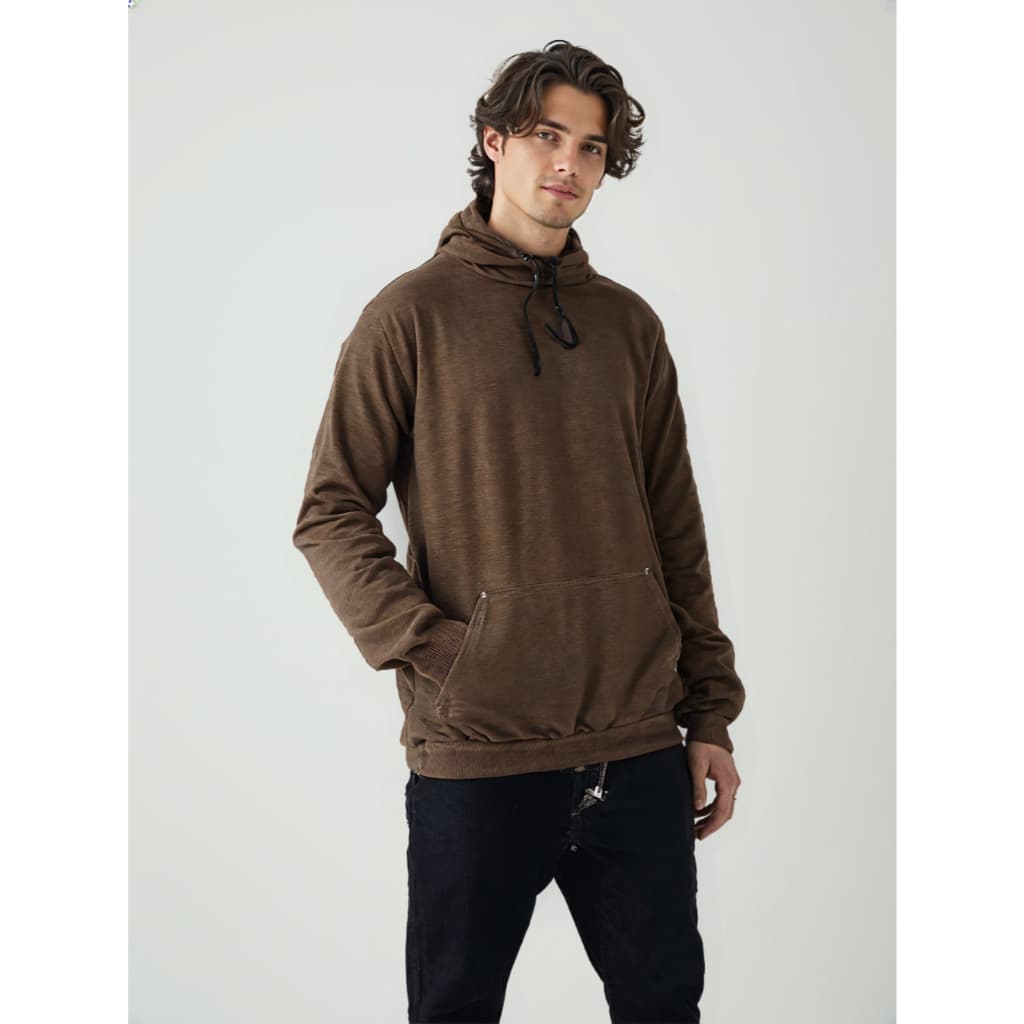 Casaco de Moletom Unissex Liso Canguru Blusa de Frio Com Capuz e Bolso