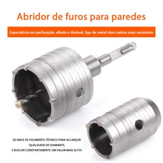 Broca Serra Concreto, Aço Tungstênio 30mm~ 50mm, Haste SDS-Plus 220、350mm para Parede de Alvenaria