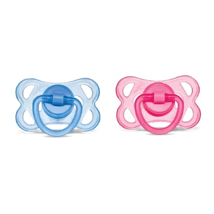 CHUPETA BICO CONVENCIONAL NEON  ROSA E AZUL PARA CRIANÇAS / BEBÊ +6 MESES