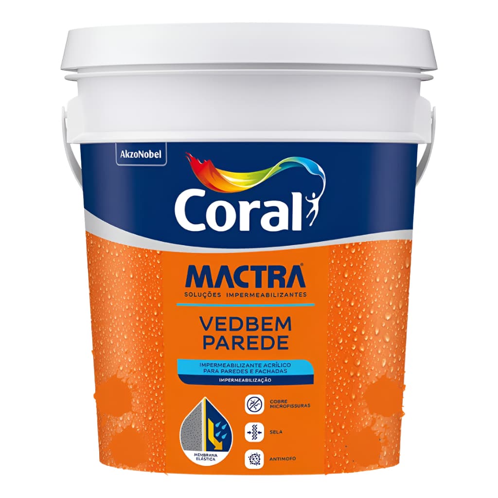 Tinta Impermeabilizante Vedbem Parede Mactra 18 Kg Branca Cor Branco