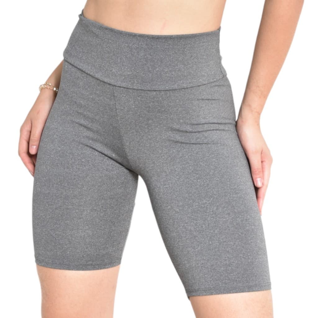 Shorts Legging feminina Meio Coxa Cintura Alta Academia Yoga Ciclismo Zero Transparência