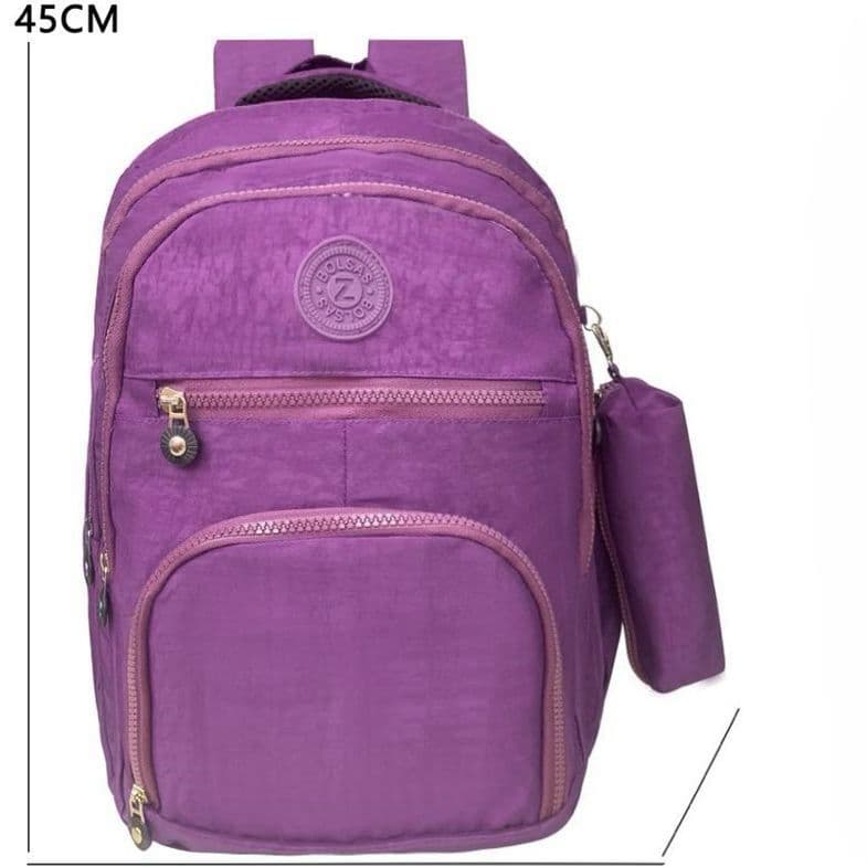 Kit Mochila Feminina / Masculina com  Estojo Escolar | Grande, Impermeável e Ideal para o Dia a Dia
