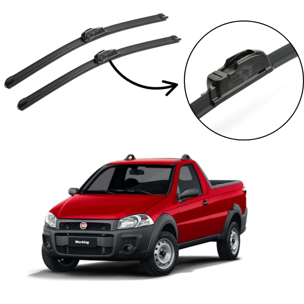 Par Palhetas Dianteiras Compatível Com Fiat Strada 1996 a 2020 Automotiva Autoimpact Original