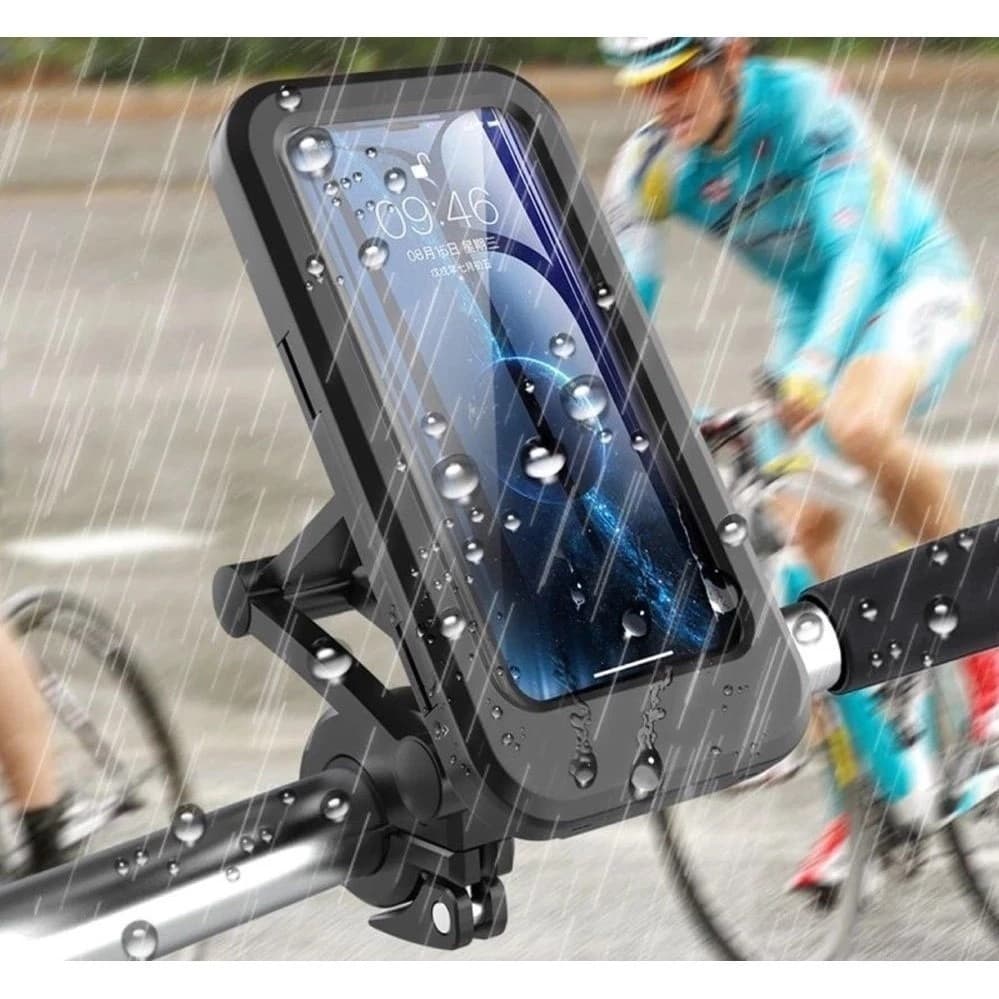 Suporte De Telefone Para Guiador De Bicicleta Motocicleta Design À Prova D'água 190x100x25MM
