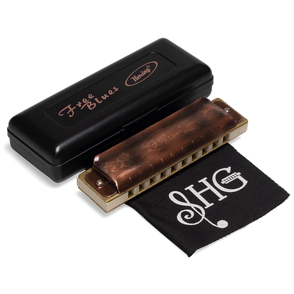 Gaita De Boca Harmonica Hering Free Blues Bronze Do (c)