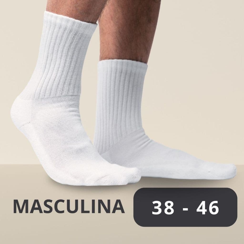 Kit 6 Pares Meia Cano Longo Respirável Esportiva Academia