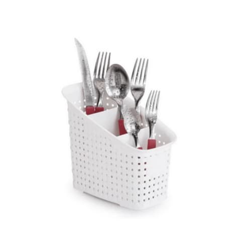 Organizador Multiuso Rattan C/ Divisórias Branco 18x11x16 Cm 	041/B Nitron