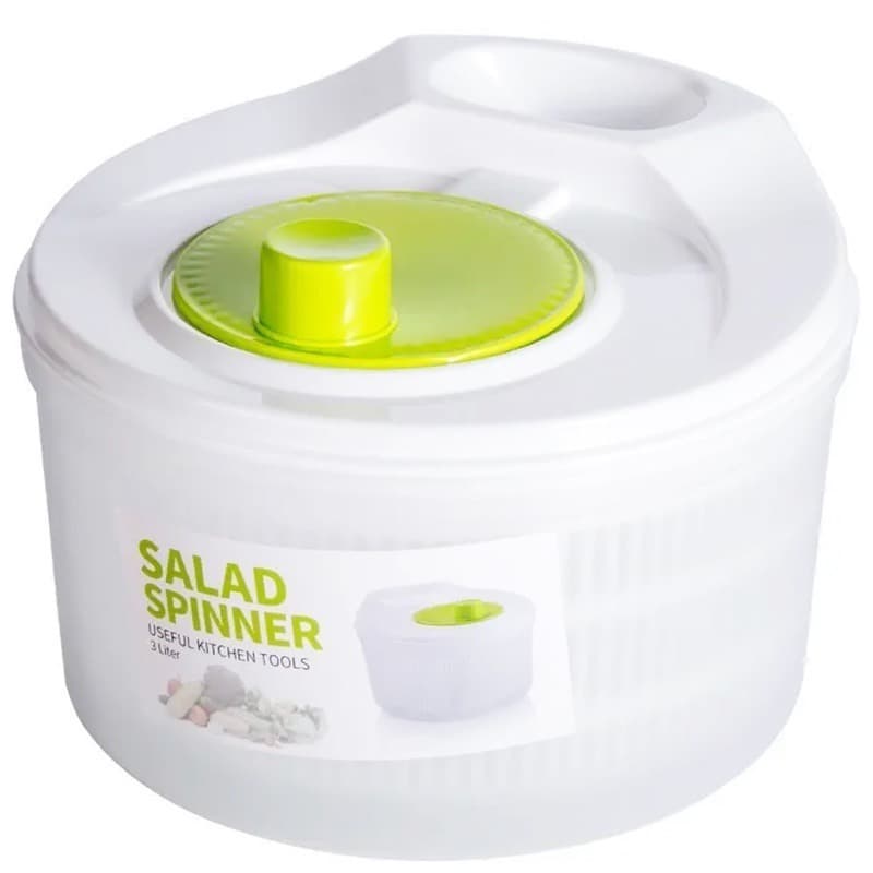 Seca Salada Centrifuga Manual 3 Litros Com Cesto Escorredor