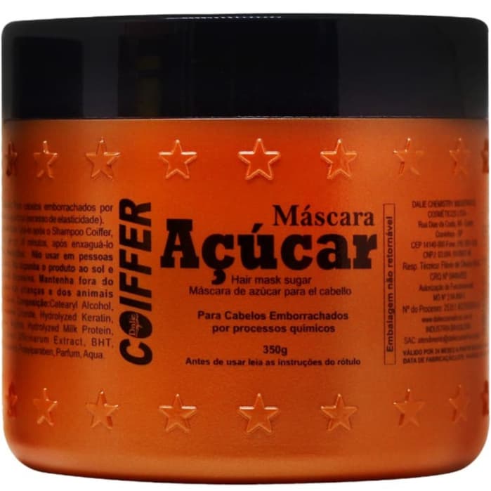 Máscara De Açúcar 350g Coiffer Cosméticos P/ Cabelo Elástico