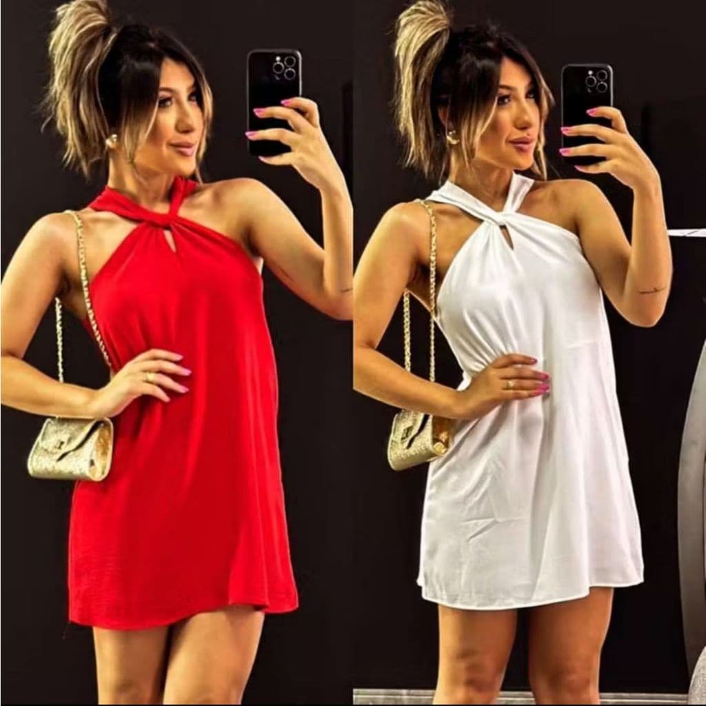 Vestido Soltinho Frente Unica Costa Nua