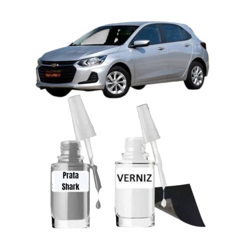Tira Risco Automotivo Prata Shark GM 10 ml + Verniz Uso Profissional