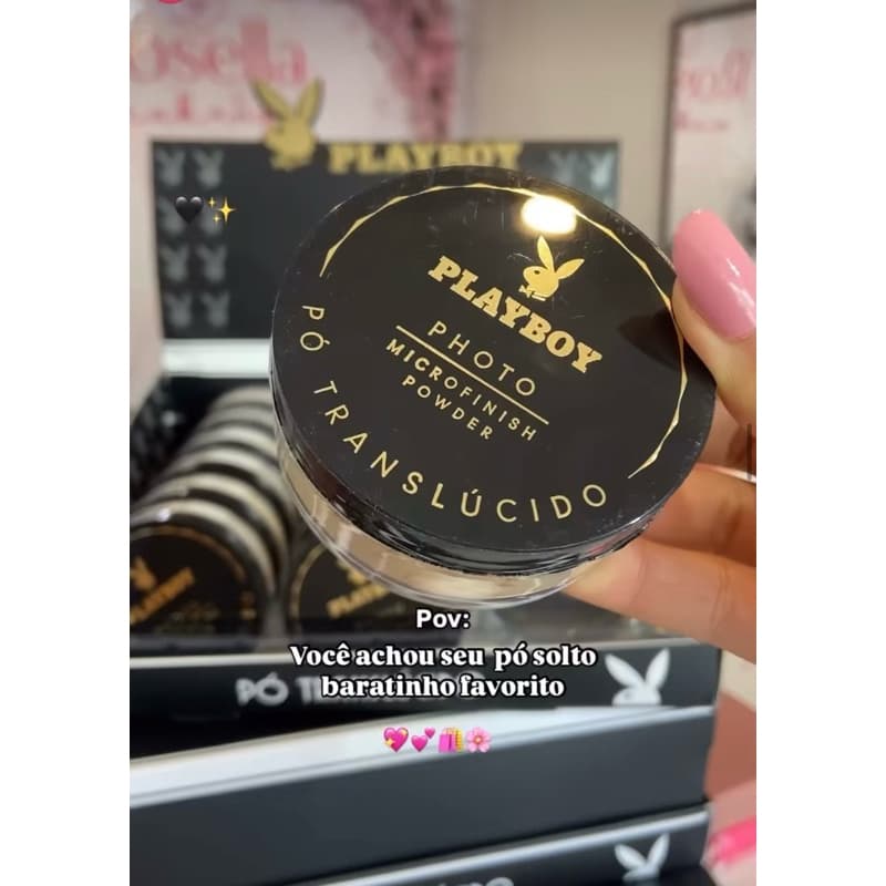 Pó Translúcido Solto De Finalização Facial Microfinish Powerder Playboy A Prova D água PB1033