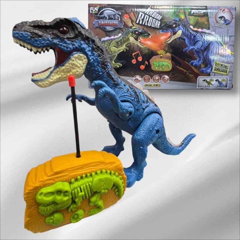 Brinquedo Infantil Dinossauro Controle Remoto Solta Fumaça PILHAS INCLUSAS