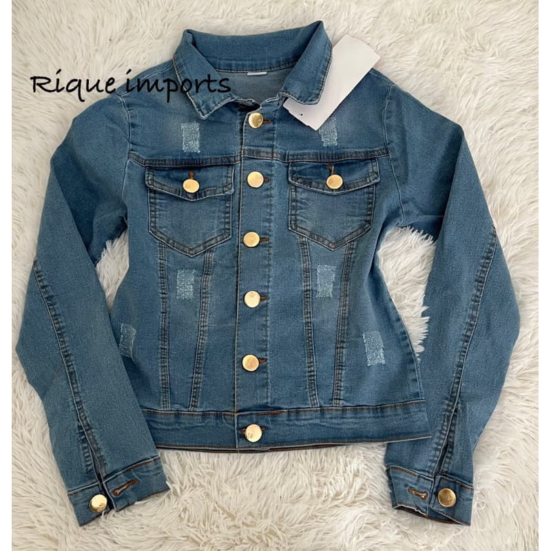 Jaqueta Jeans Feminina Barra Feita Com Lycra Linha Premium