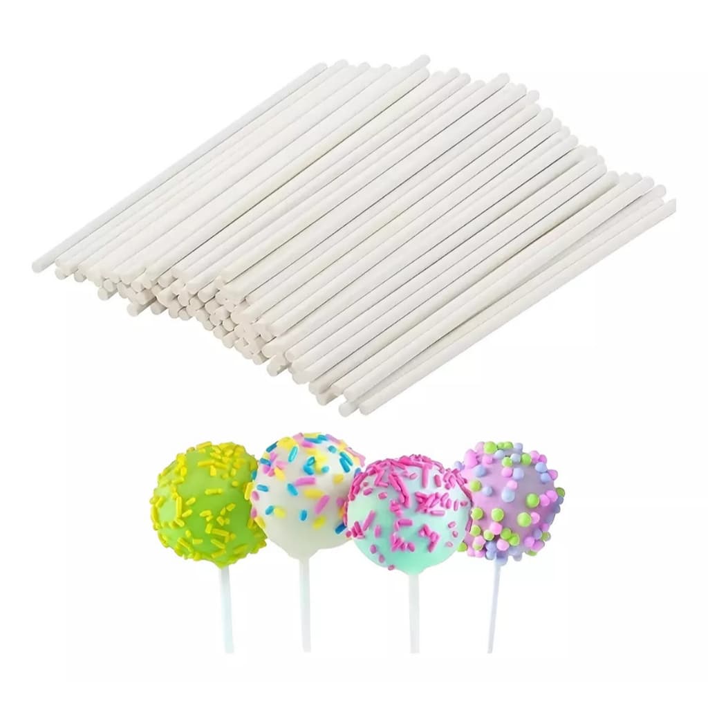 Palito Pirulito 9cm 14cm 28cm Cake Pop Topo de Bolo Confeitaria Branco ou Transparente
