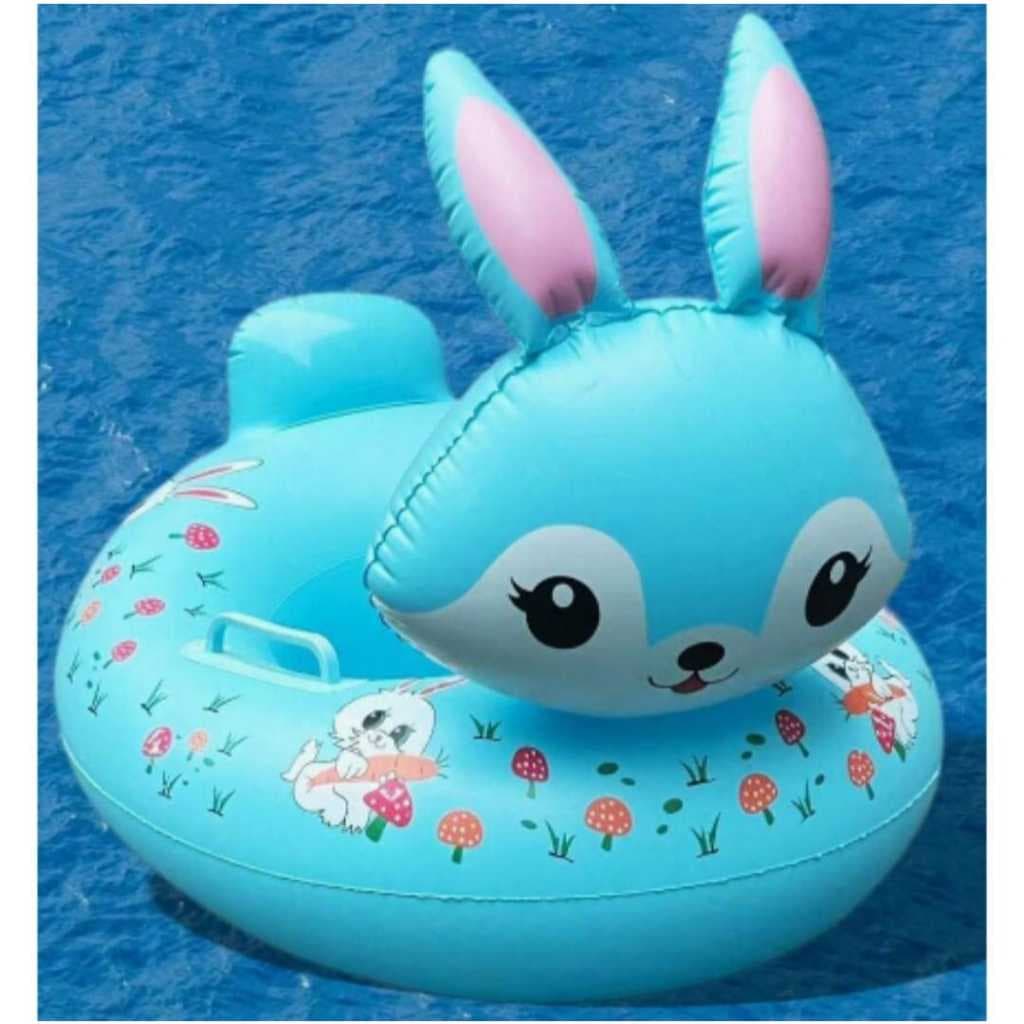 Boia Inflável Coelho Bote para Bebe Baby Boat Inflável 70cm