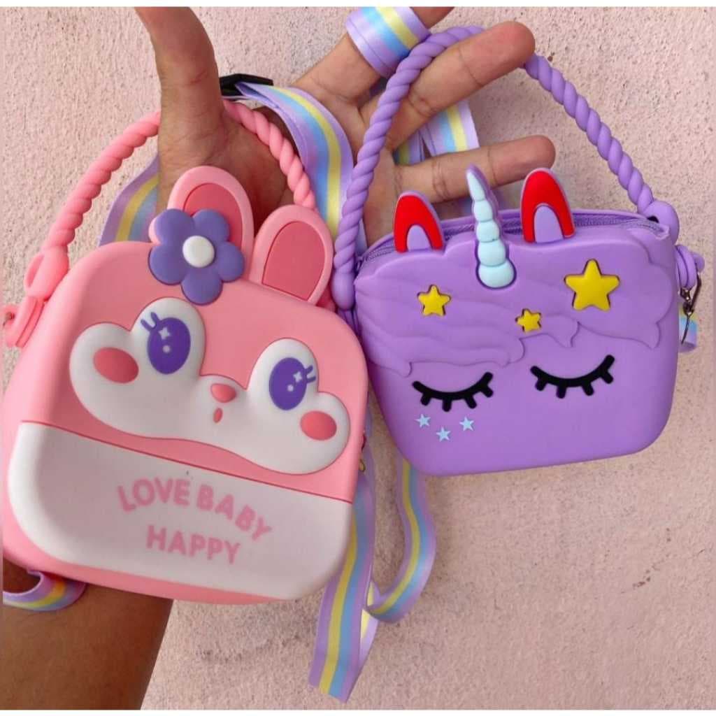 Bolsa De Silicone Infantil Criança Coelho/ Unicórnio