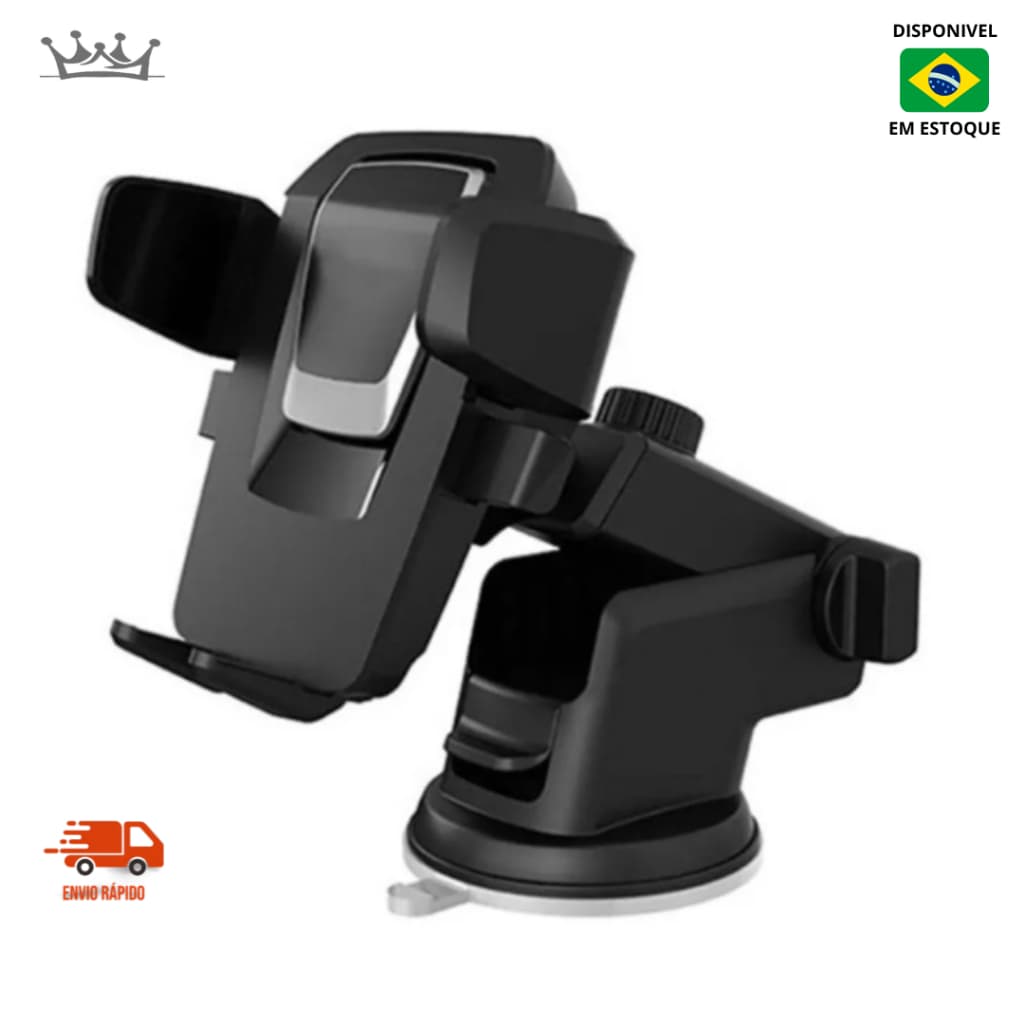 Suporte Celular Gps Carro Veicular - Trava Automática Ajustável e Anti Queda