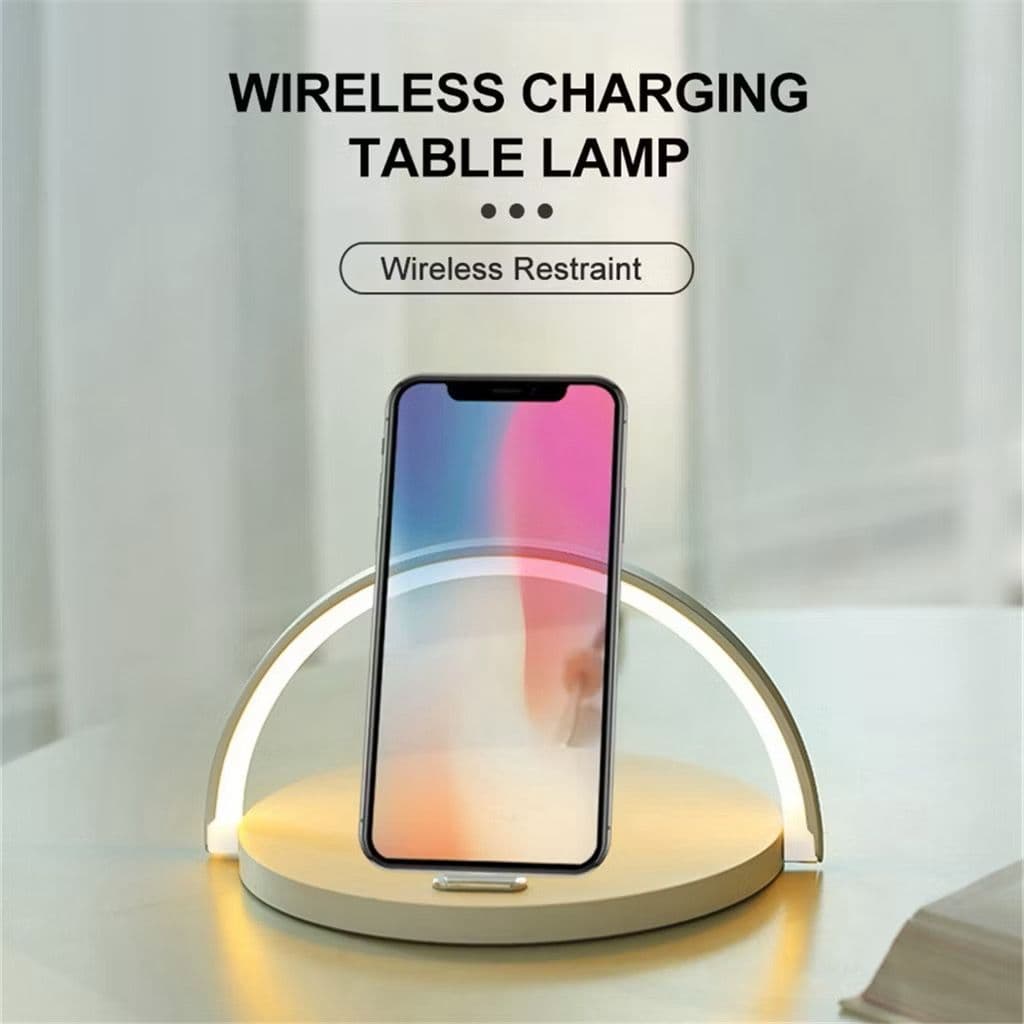 Promoção Suporte Para Celular Com Carregador Sem Fio Multifuncional Lâmpada De Mesa Pequena Toque Redondo