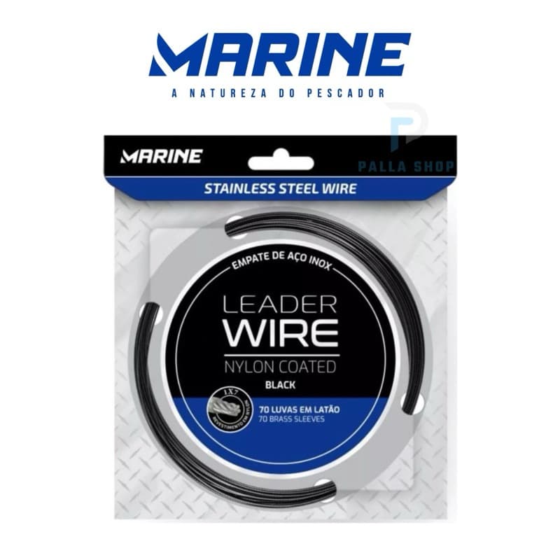 Cabo de Aço Flexível - Marine Sports-  Empate de Aço Black - C/ 70 Luvas  - 10 Metros - Super Resistência
