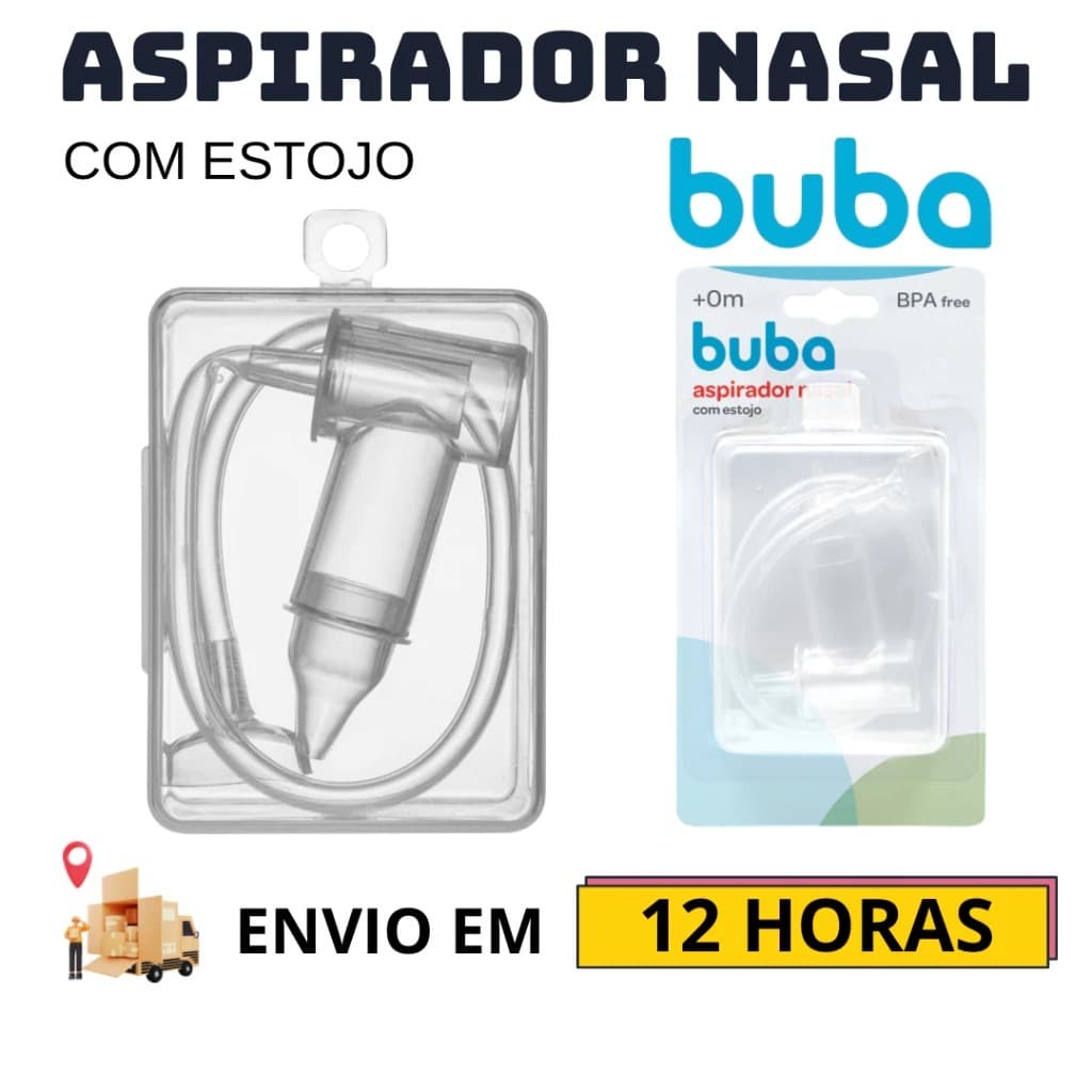 Aspirador Nasal de Sucção com Estojo para Bebe 100% Atóxico Buba