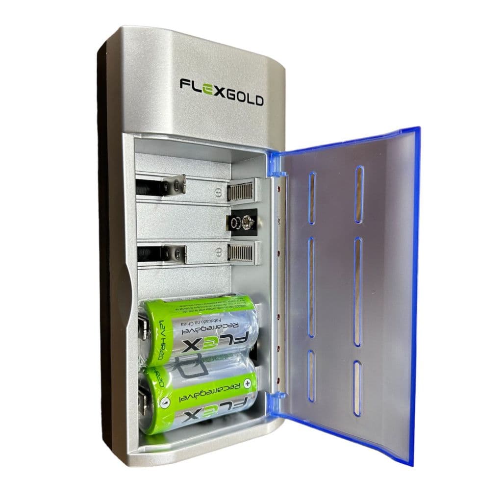 Carregador Flex Com 2 Pilhas C Media 4500 Universal Fx C06