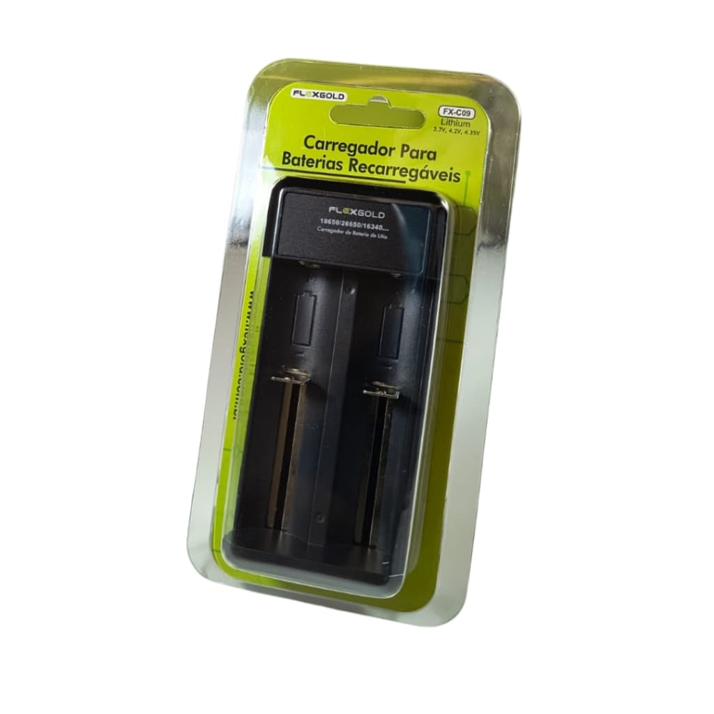 Carregador Baterias 26650/22650/18650/18500 Flex Fx-C09