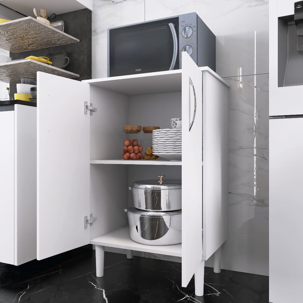 Armário Multiuso de Cozinha 2 Portas Branco