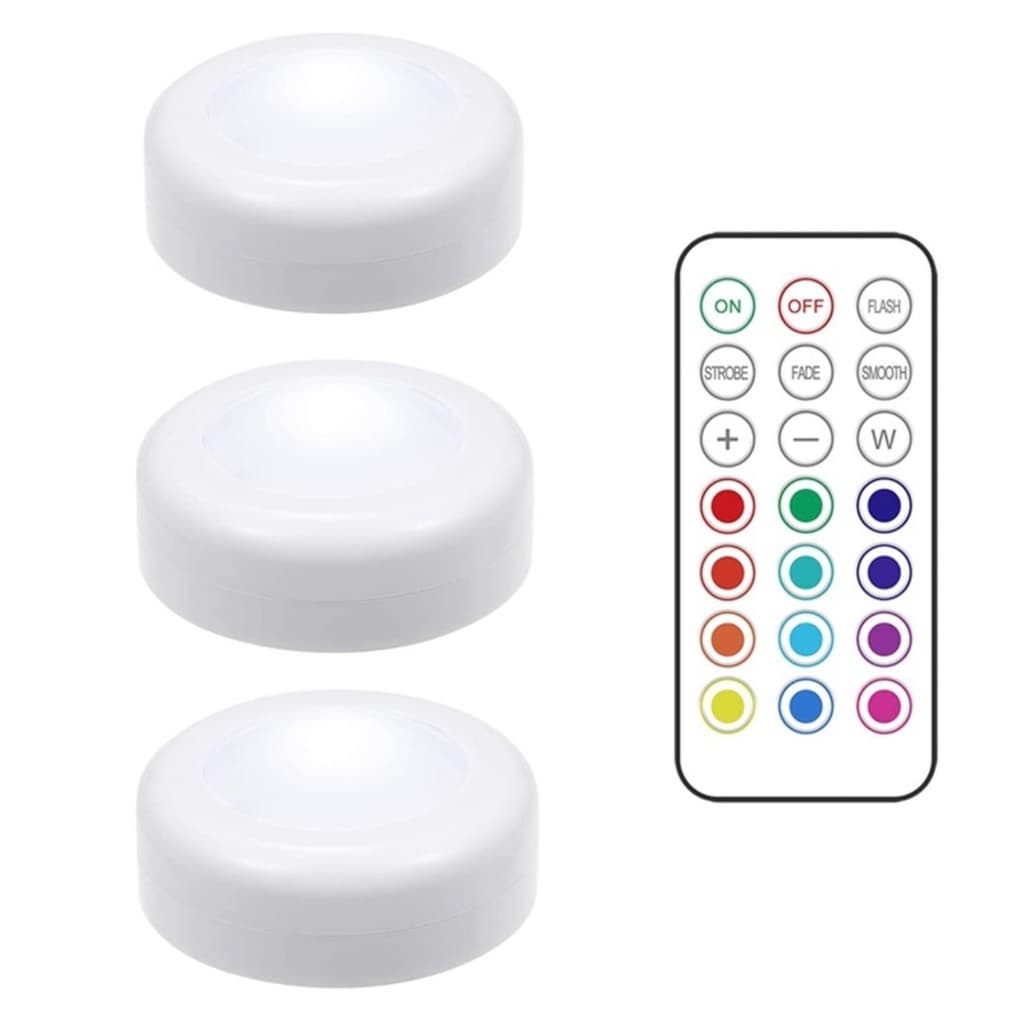 LED Controle Remoto Kit c/ 3 Colorida Com Sensor De Toque Sem Fio Bateria Portátil