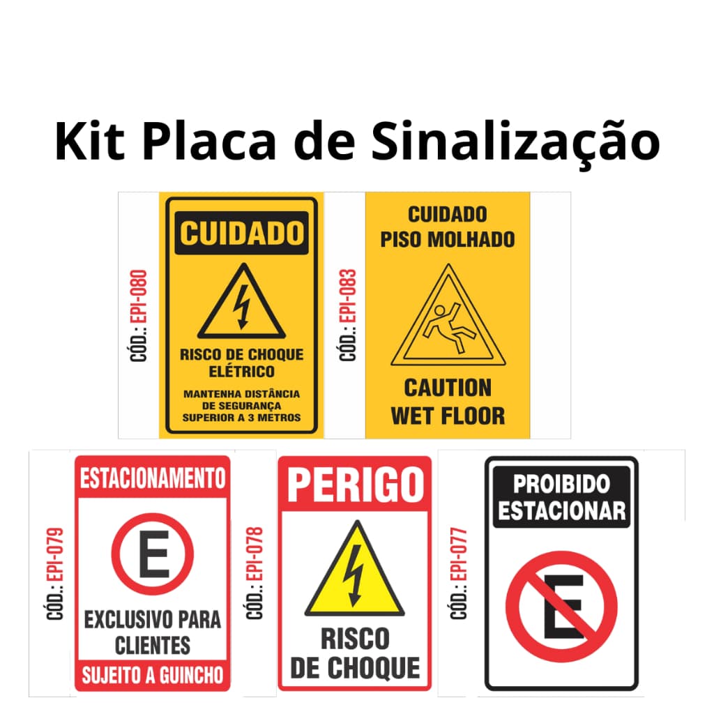 Kit Placa De Sinalização 15x20cm EPI Aviso Diversas Opções