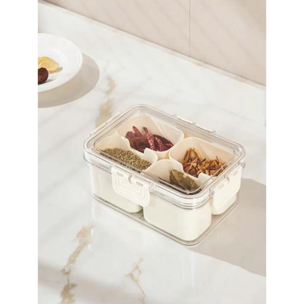 Bandeja Plástica Dividida com Tampa Servir Almoço Organizador Portátil Caixa Marmita Casa Cozinha