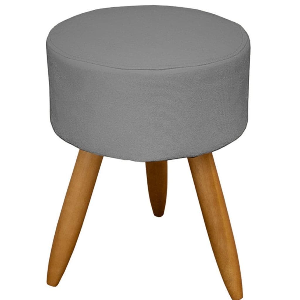 Puff liso redondo decorativo resistente moderno madeira pés Palito