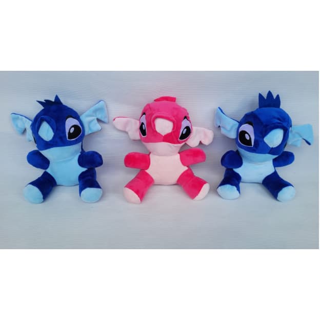 Pelúcia Stitch kit 3 ou 2 Antialérgico 20 cm Azul ou Rosa muito Macio excelente para presentear a criançada no Natal