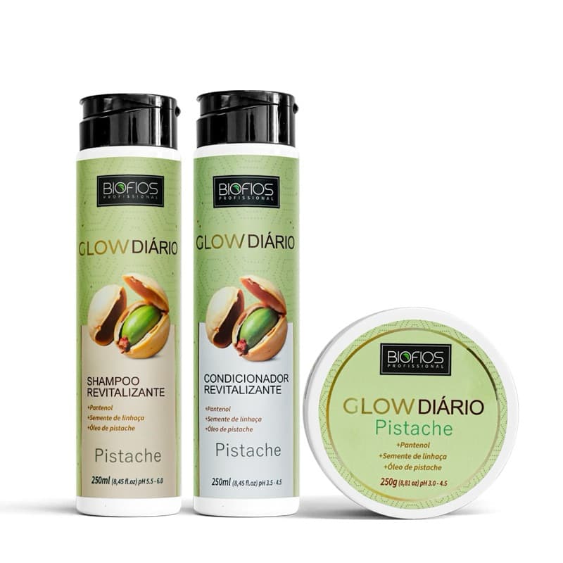 Kit Glow Diário Revitalizante  Pistache Biofios