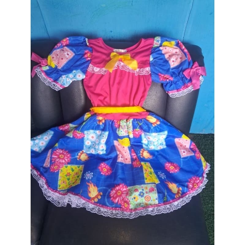 Vestido Junino Saia Gode Para Festa Junina São João Tm 14  Para Crianças De 12 a 13 Anos