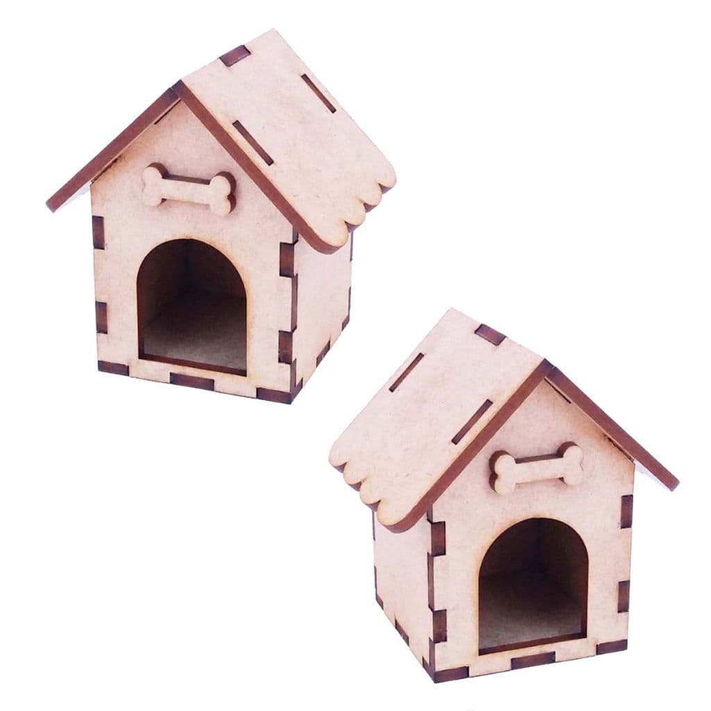 Kit 5 Mini casinha de cachorro 8cm miniatura casa cachorro enfeite painel caixinha cenário pluto mdf