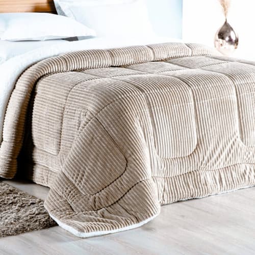 Coberdrom Canelado Edredom Sherpa  Casal King 2,80x2,40m Macio Toque De Lã De Carneiro