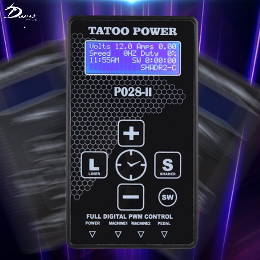 Fonte de Tatuagem P-028|| com Entrada para Duas Máquinas