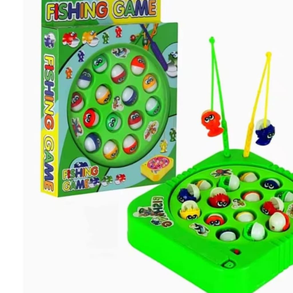 Brinquedo Pesca Peixe Pescaria Infantil Jogo Para Criança a Pilha 15 Peixinhos Com Vara